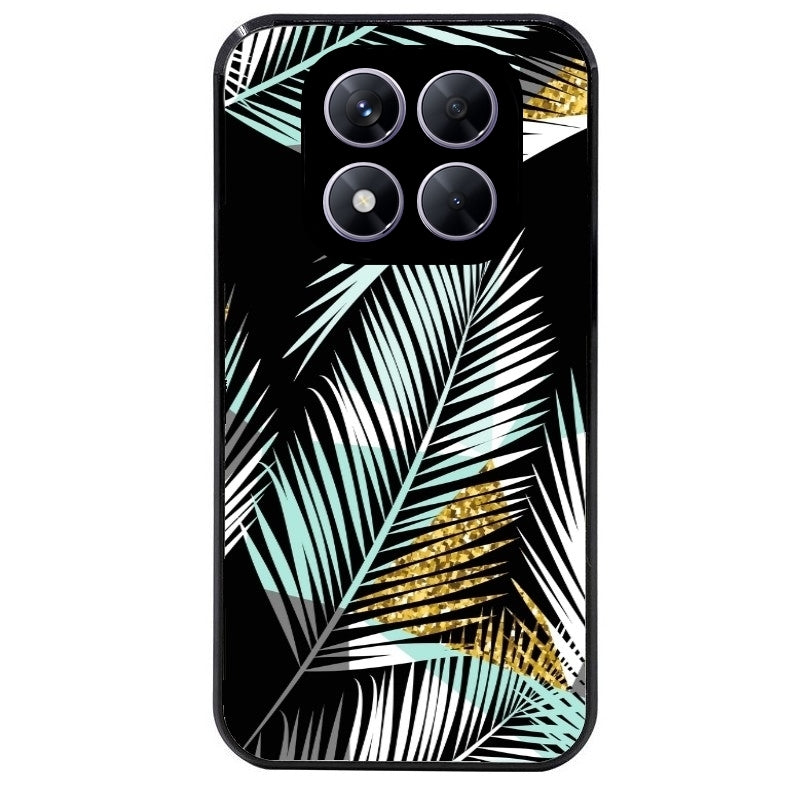 Coque noire taperso pour Redmi Note 14 et PRO PLUS 4G 5G avec motif palmier noir protection antichoc personnalisée