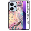 Coque noire taperso pour Redmi Note 13 PRO PLUS 5G avec motif chouette cerisier protection antichoc personnalisée