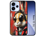 Coque noire taperso pour OPPO Reno 15 et F FS 5G avec motif lapin tag protection antichoc personnalisée