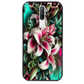 Coque noire taperso pour OPPO A5 A9 2020 avec motif leopard hibiscus protection antichoc personnalisée