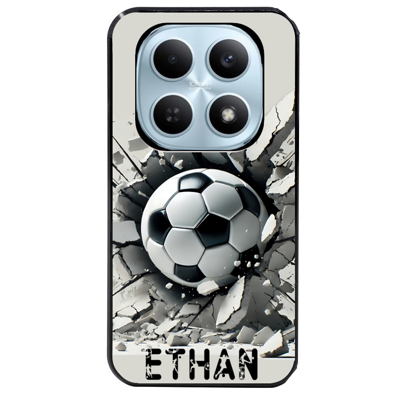 Coque noire taperso pour POCO M8 5G et PRO 5G avec motif foot beton personnalisee protection antichoc personnalisée