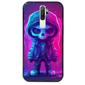 Coque noire taperso pour OPPO A5 A9 2020 avec motif tete de mort skull fluo protection antichoc personnalisée