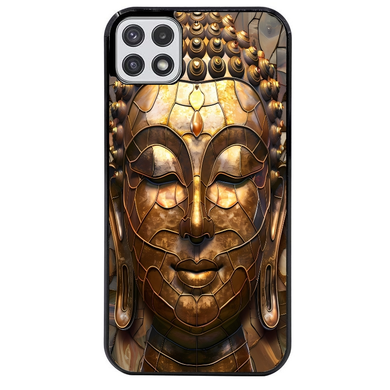 Coque noire taperso pour galaxy A22 A32 A52 A52S 4G 5G  avec motif bouddha et mosaique protection antichoc personnalisée