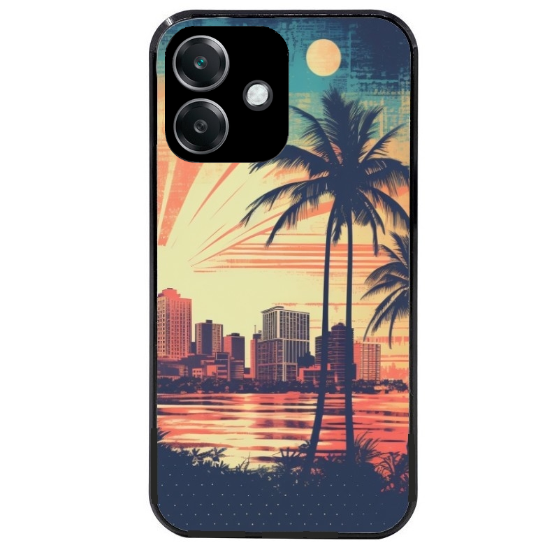 Coque noire taperso pour OPPO A40 avec motif hawaii retro protection antichoc personnalisée