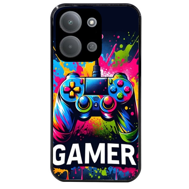 Coque noire taperso pour POCO C85 avec motif gamer protection antichoc personnalisée
