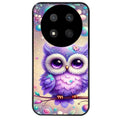 Coque noire taperso pour Magic 7 LITE et PRO avec motif chouette violette protection antichoc personnalisée