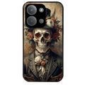 Coque noire taperso pour POCO C85 avec motif tete de mort chapeau protection antichoc personnalisée