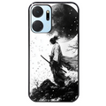 Coque noire taperso pour Honor X7A avec motif samourai et lune protection antichoc personnalisée