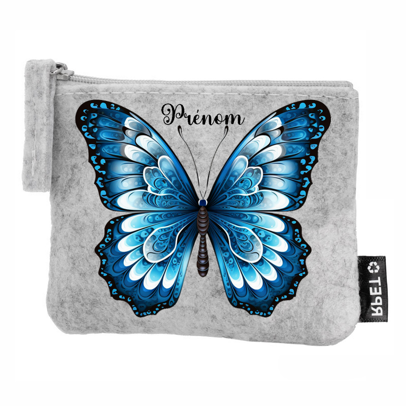 Porte monnaie personnalisé papillon en feutrine en feutrine