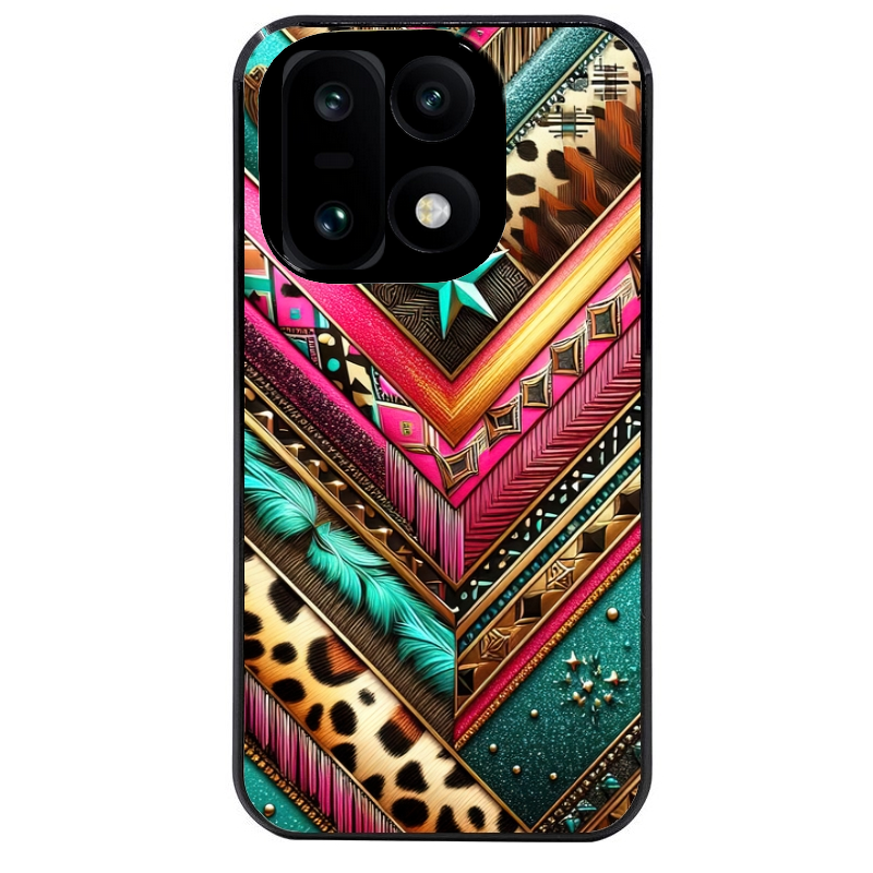Coque noire taperso pour OnePlus 15 avec motif chevron texas protection antichoc personnalisée