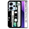 Coque noire taperso pour Redmi Note 13 PRO PLUS 5G personnalisable avec motif cassette vintage protection antichoc personnalisée
