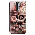 Coque noire taperso pour OPPO Reno 2 et 2Z avec motif tete de mort calavera rose protection antichoc personnalisée