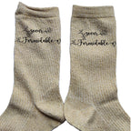 Chaussettes personnalisée paillettes doré motif soeur formidable