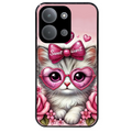 Coque noire taperso pour POCO C85 avec motif chat lunettes protection antichoc personnalisée