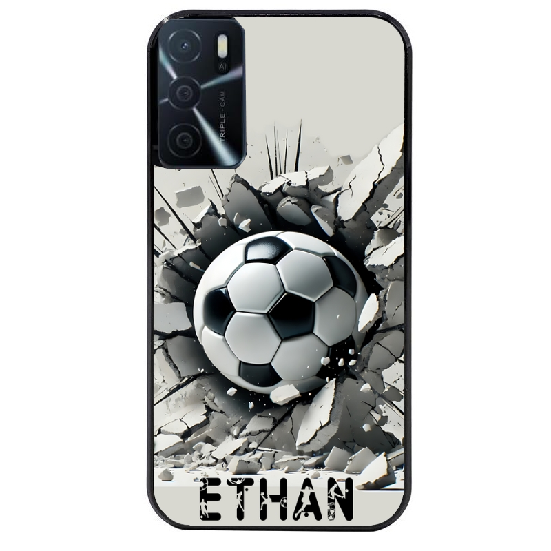 Coque noire taperso pour OPPO A16 et A16S avec motif foot beton personnalisee protection antichoc personnalisée