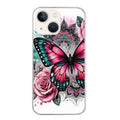 Coque taperso pour Iphone 14 et PRO PLUS PRO MAX avec motif papillon rose protection antichoc personnalisée