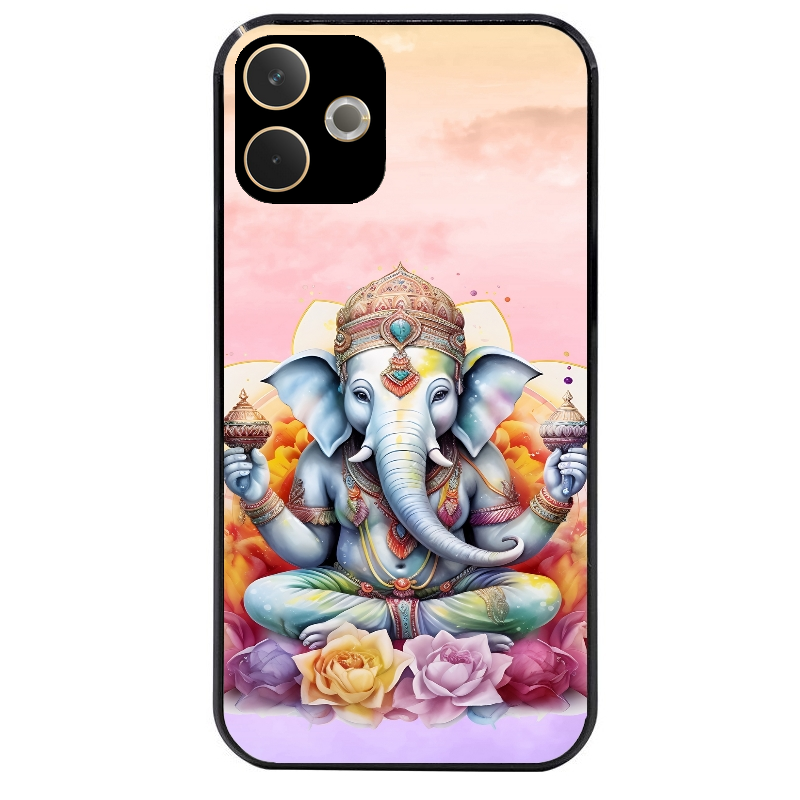 Coque noire taperso pour OPPO A5 PRO 4G et 5G avec motif elephant namaste protection antichoc personnalisée