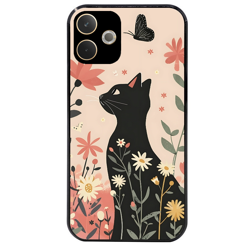 Coque noire taperso pour OPPO A5 PRO 4G et 5G avec motif chat papillon 1 protection antichoc personnalisée