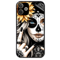 Coque noire taperso pour OPPO A5 PRO 4G et 5G avec motif tete de mort tatoo protection antichoc personnalisée