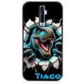 Coque noire taperso pour OPPO Reno 2 et 2Z avec motif dino t rex personnalisee protection antichoc personnalisée