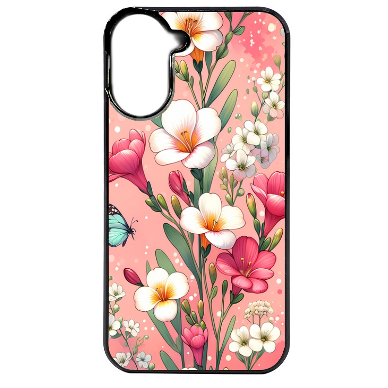 Coque noire taperso pour Redmi A5 4G avec motif fleur rose protection antichoc personnalisée