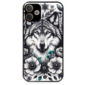 Coque noire taperso pour OPPO A5 PRO 4G et 5G avec motif loup et fleur protection antichoc personnalisée