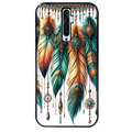 Coque noire taperso pour OPPO Reno 2 et 2Z avec motif plumes et bijoux protection antichoc personnalisée