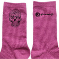 Chaussettes personnalisée paillettes rose motif mort mexicaine