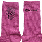 Chaussettes personnalisée paillettes rose motif mort mexicaine
