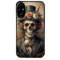 Coque noire taperso pour Honor 200 et Lite Pro Smart avec motif tete de mort chapeau protection antichoc personnalisée