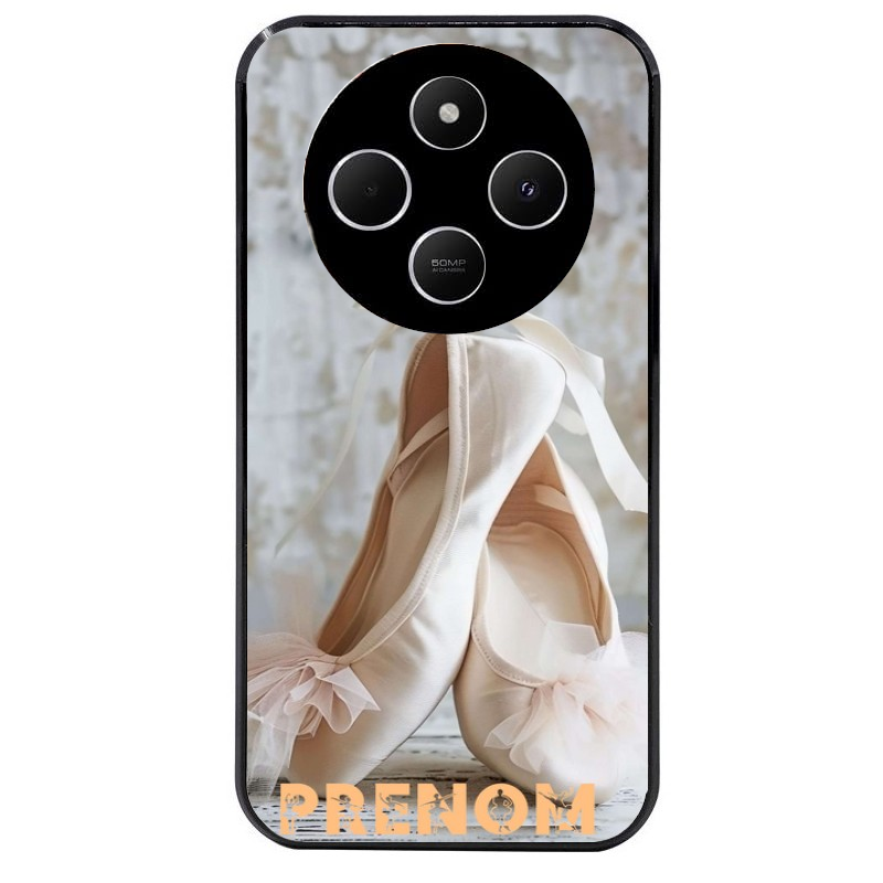 Coque noire taperso pour POCO C75 avec motif ballerine danse personnalisee protection antichoc personnalisée