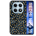 Coque noire taperso pour Redmi Note 15 et PRO PLUS 4G 5G avec motif leopard bleu protection antichoc personnalisée