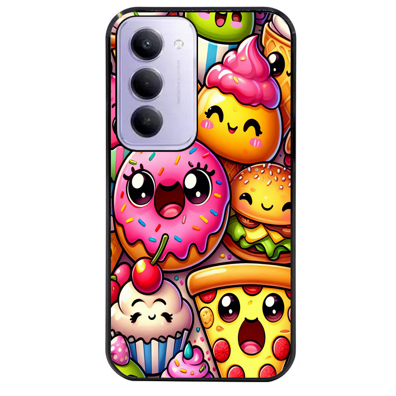 Coque noire taperso pour Redmi 15 4G et 5G avec motif anime donut kawaii protection antichoc personnalisée