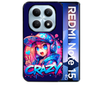 Coque noire taperso pour Redmi Note 15 et PRO PLUS 4G 5G avec motif anime crazy protection antichoc personnalisée