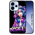 Coque noire taperso pour OPPO Reno 15 et F FS 5G avec motif anime manga et psycho protection antichoc personnalisée