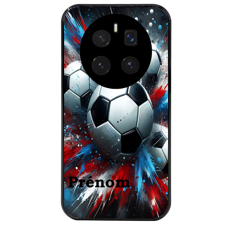 Coque noire taperso pour Magic 7 LITE et PRO avec motif foot tricolore personnalisee protection antichoc personnalisée
