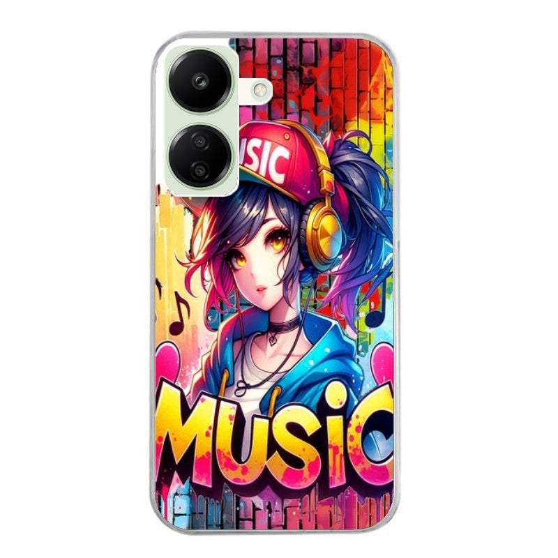 Coque taperso pour POCO C65 4G avec motif anime manga et music protection antichoc personnalisée