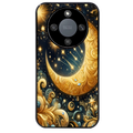 Coque noire taperso pour Honor X9A avec motif lune astre protection antichoc personnalisée