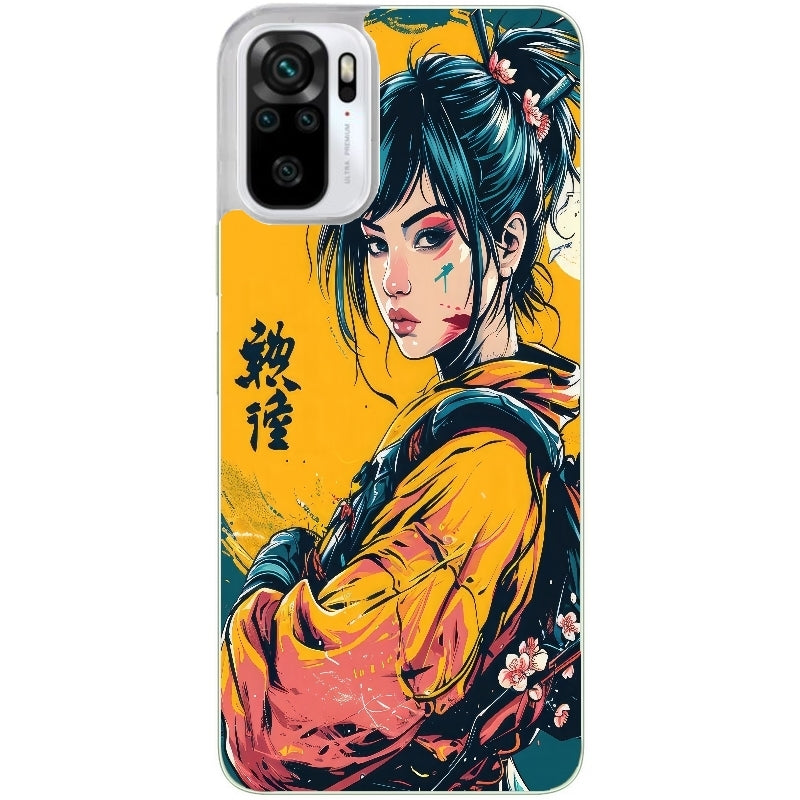 Coque taperso pour Redmi Note 10 4G 5G PRO 10S avec motif samourai girl anime protection antichoc personnalisée