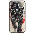 Coque noire taperso pour OPPO Reno 2 et 2Z avec motif tigre japan protection antichoc personnalisée