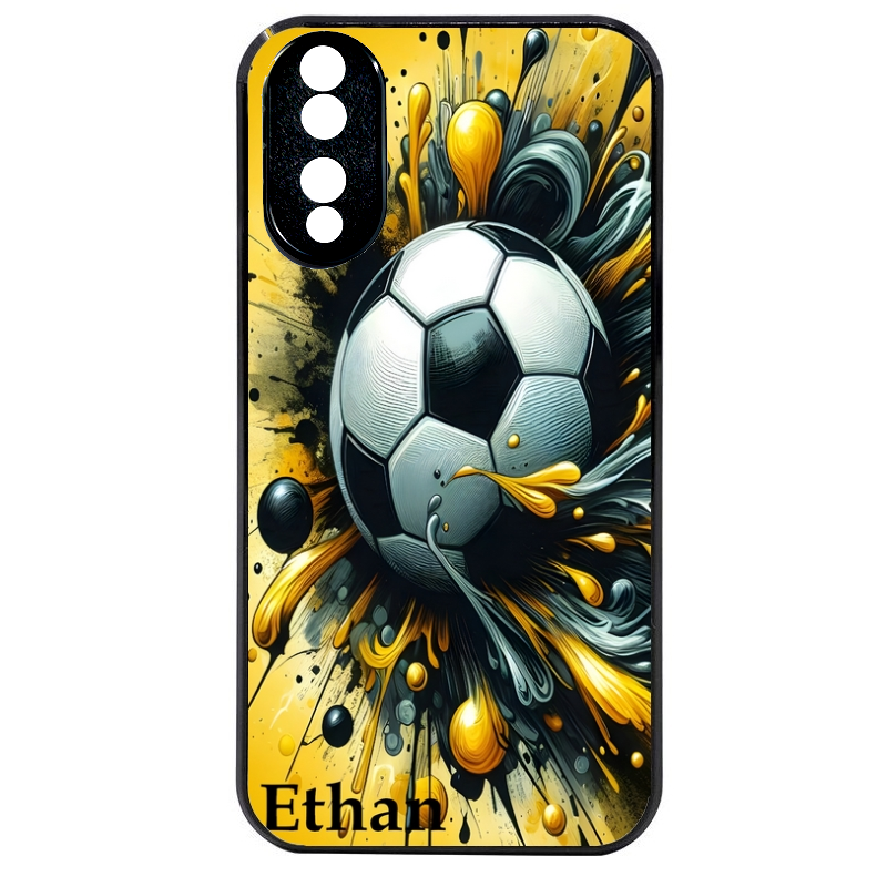 Coque noire taperso pour Honor 70 LITE 90 et LITE avec motif football personnalisee protection antichoc personnalisée
