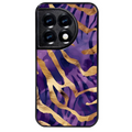 Coque noire taperso pour OnePlus 11 et 12 avec motif zebre violet protection antichoc personnalisée