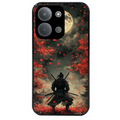 Coque noire taperso pour POCO C85 avec motif samourai et katana protection antichoc personnalisée