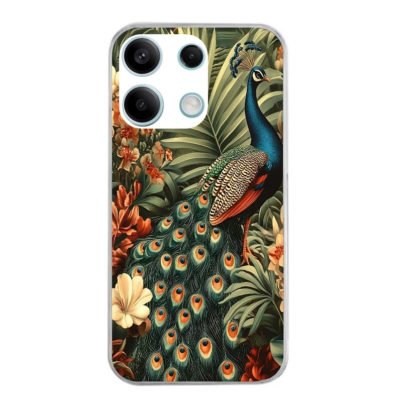 Coque taperso pour POCO M6 PRO 4G avec motif paon tropical protection antichoc personnalisée