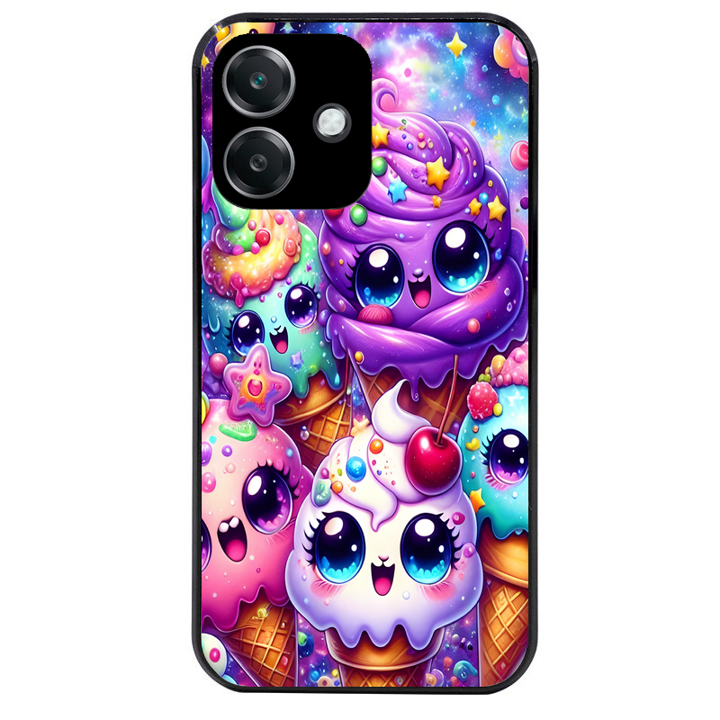 Coque noire taperso pour OPPO A40 avec motif anime ice cream kawaii protection antichoc personnalisée