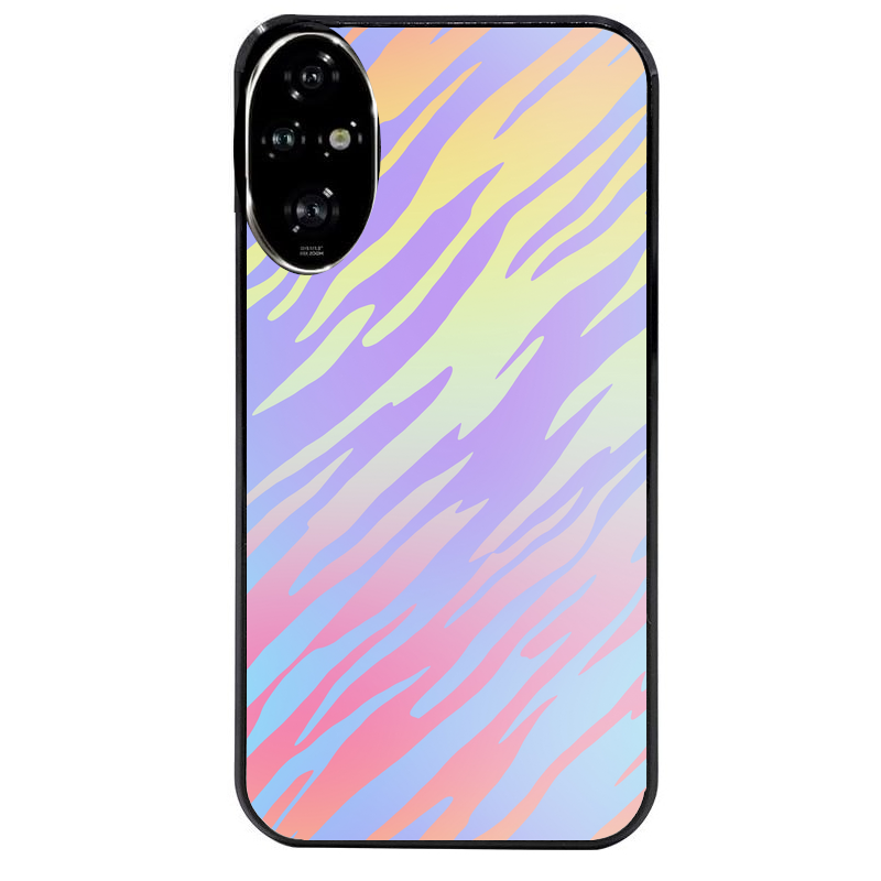 Coque noire taperso pour Honor 200 et Lite Pro Smart avec motif zebre pastel protection antichoc personnalisée