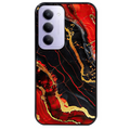 Coque noire taperso pour Redmi 15 4G et 5G avec motif marbre rouge protection antichoc personnalisée