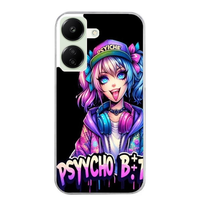 Coque taperso pour POCO C65 4G avec motif anime manga et psycho protection antichoc personnalisée