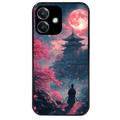 Coque noire taperso pour OPPO A40 avec motif samourai cerisier protection antichoc personnalisée