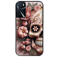 Coque noire taperso pour OPPO A16 et A16S avec motif tete de mort calavera rose protection antichoc personnalisée